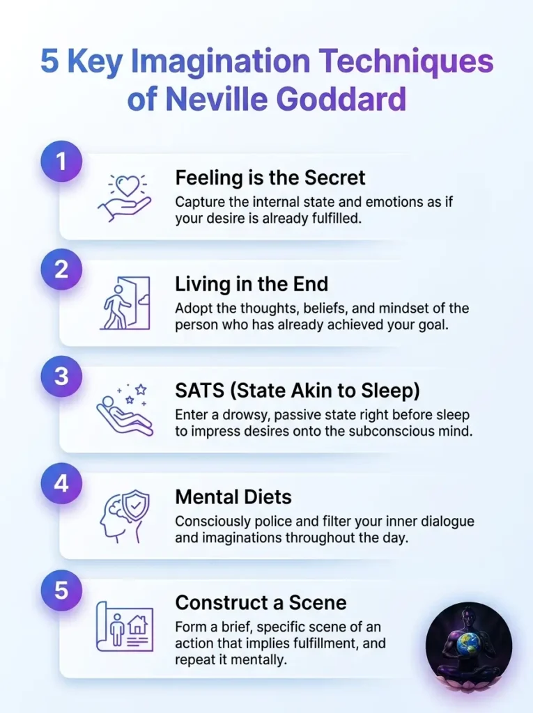 5 keys Neville Goddard Imagination Techniques