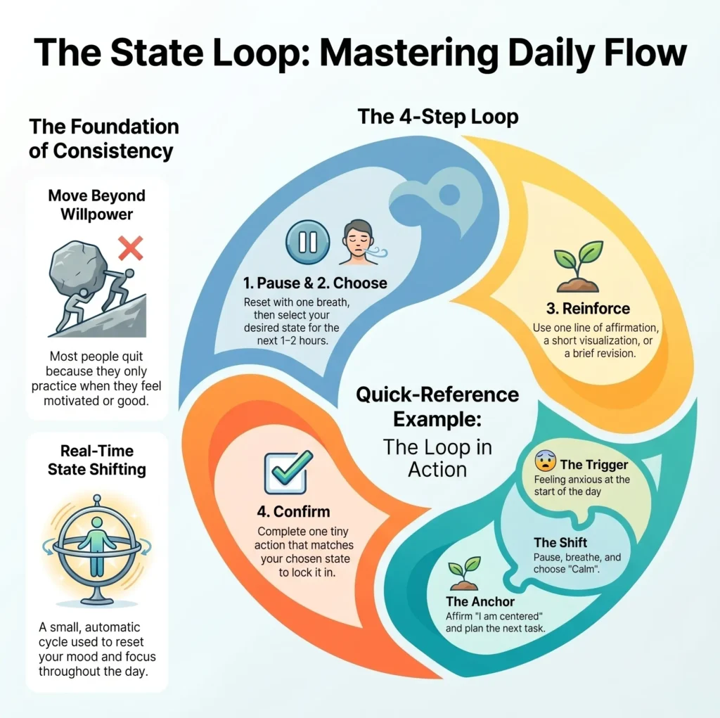 Build a “state loop” that carries you through the whole day