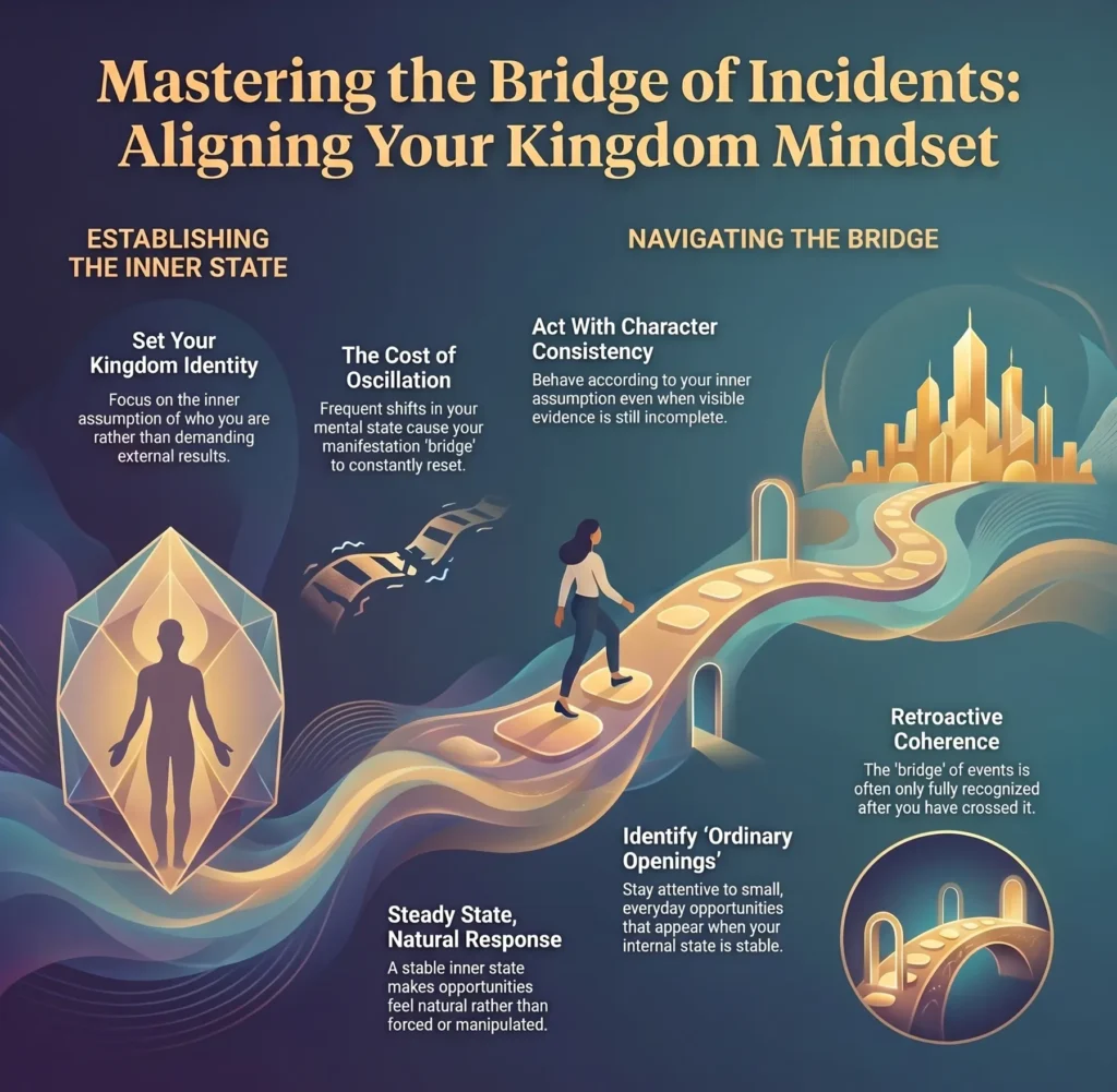 How the bridge of incidents Neville Goddard manifestation fits a kingdom mindset
