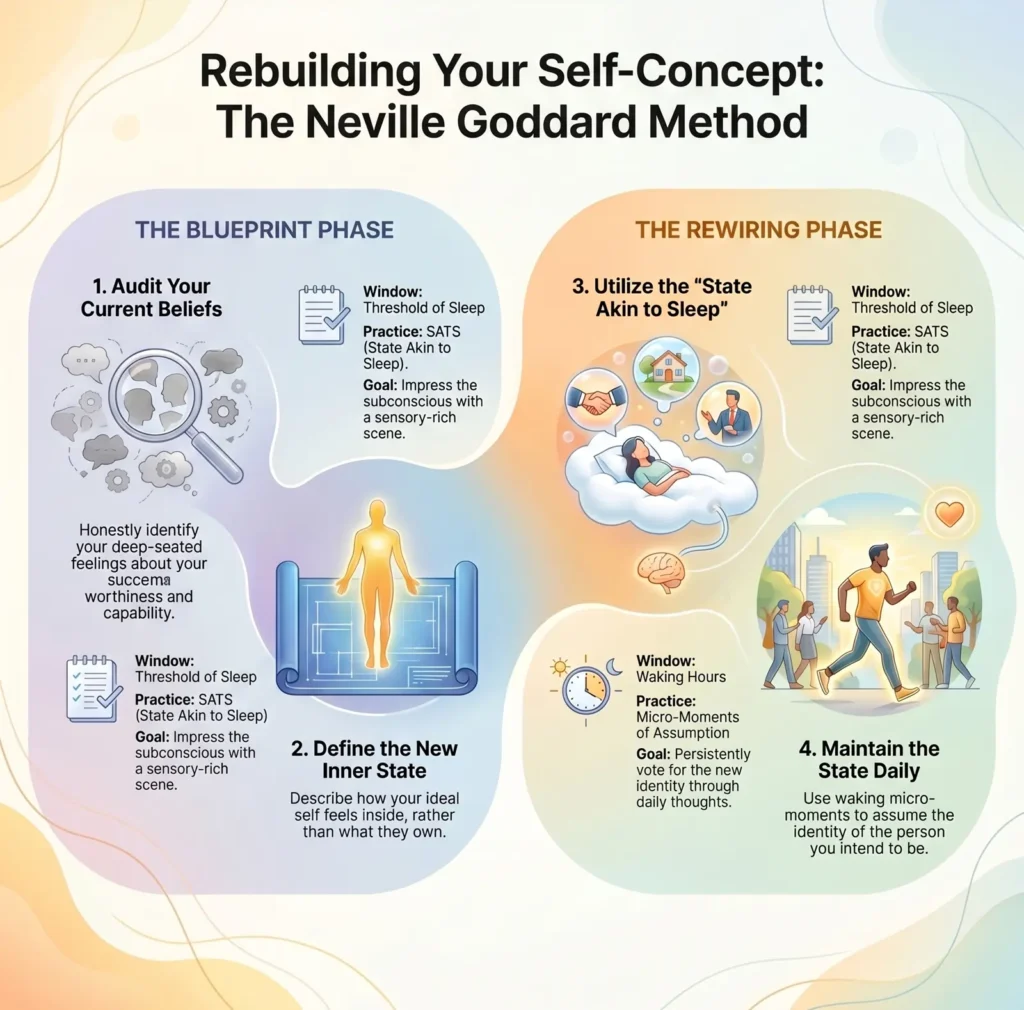 Practical Techniques to Rebuild Your Neville Goddard Self Concept