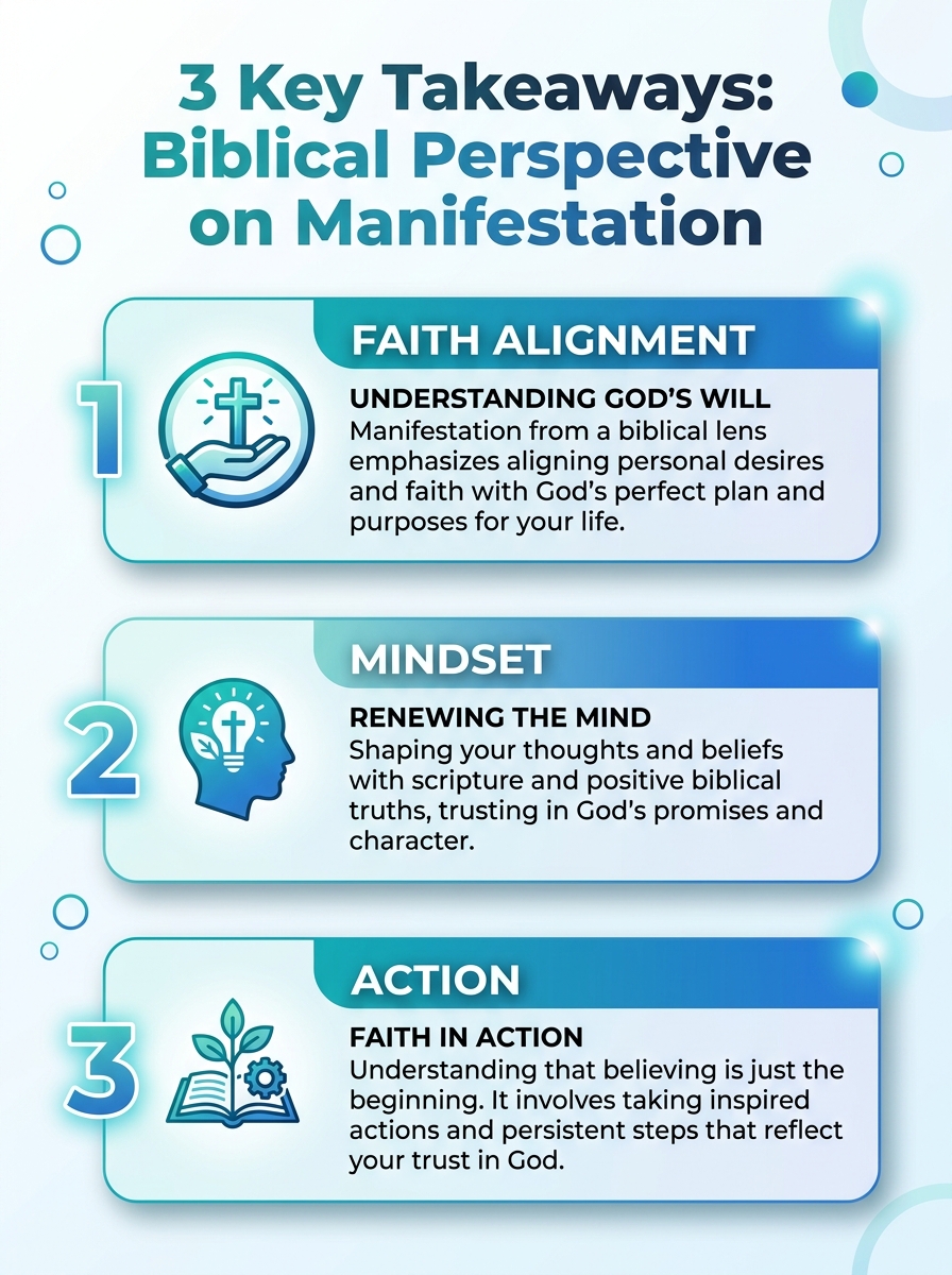 Biblical perspective on manifestation with 3 key takeaways from What the Bible Really Teaches About Manifestation.