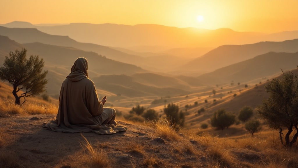 Silhouetted figure in meditation practicing Christ consciousness