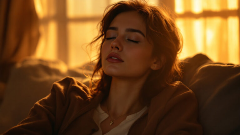 A person sitting quietly with eyes closed, symbolizing the power of human imagination