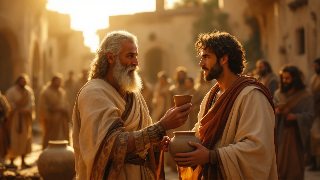 The governor of the feast tastes the water made wine at Cana
