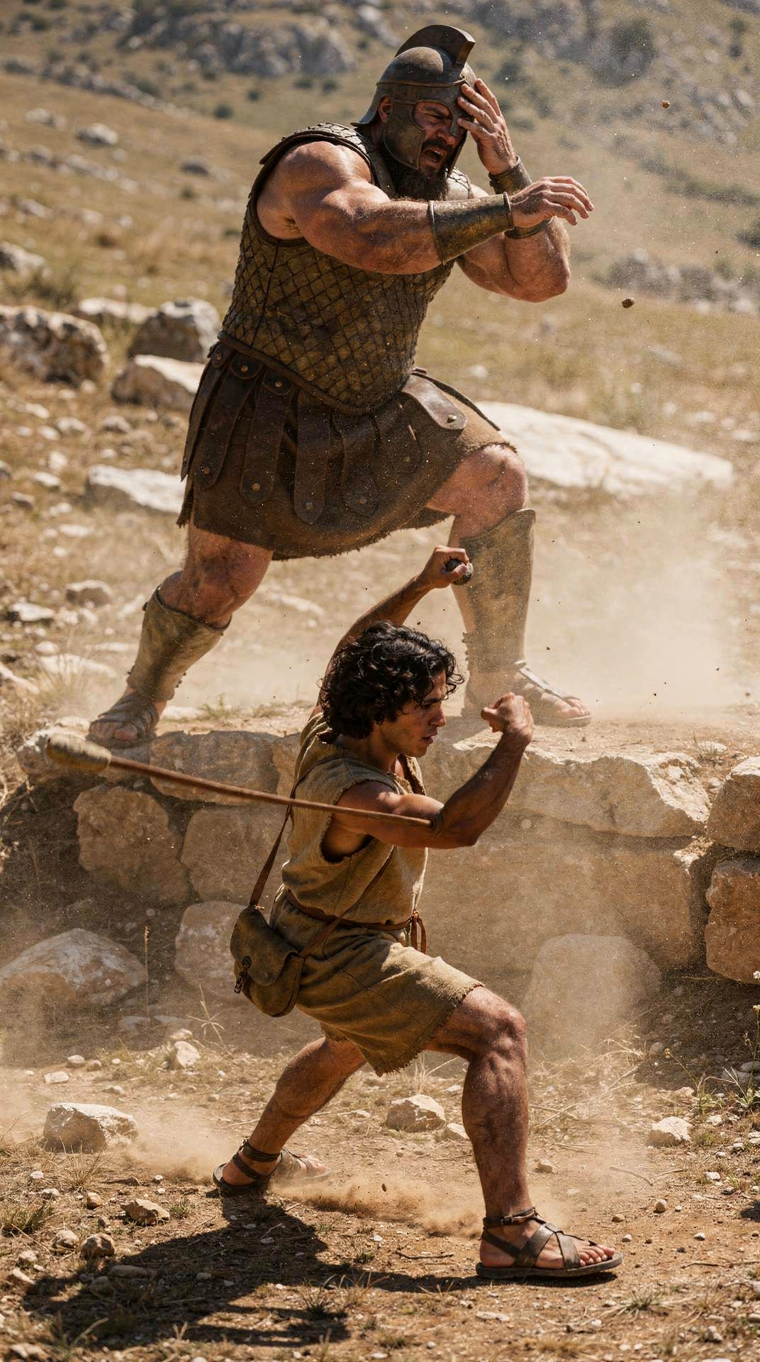 David brings the giant down with a single stone