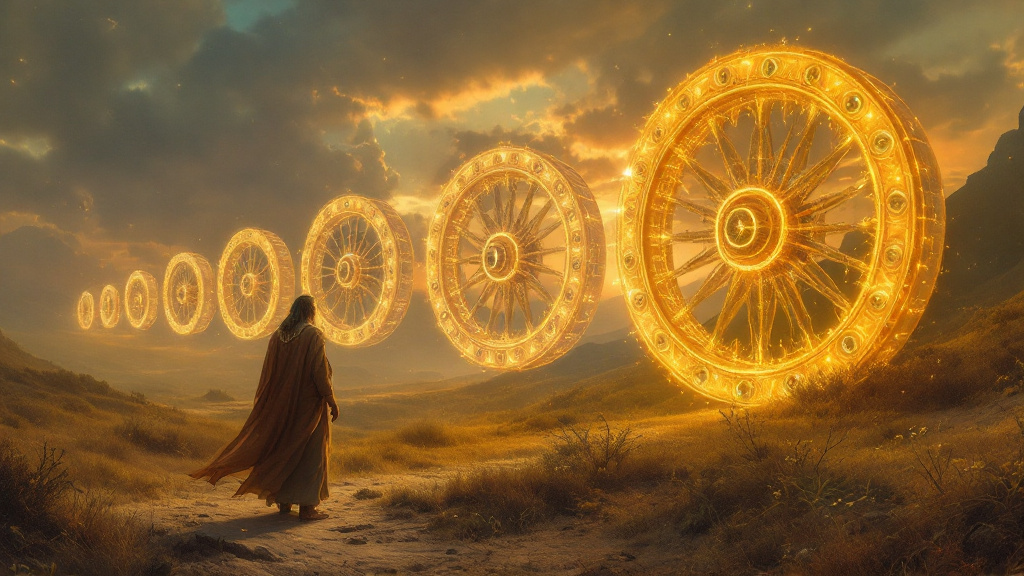 Wheels within wheels turning as one, a symbol of the inner power that moves circumstance
