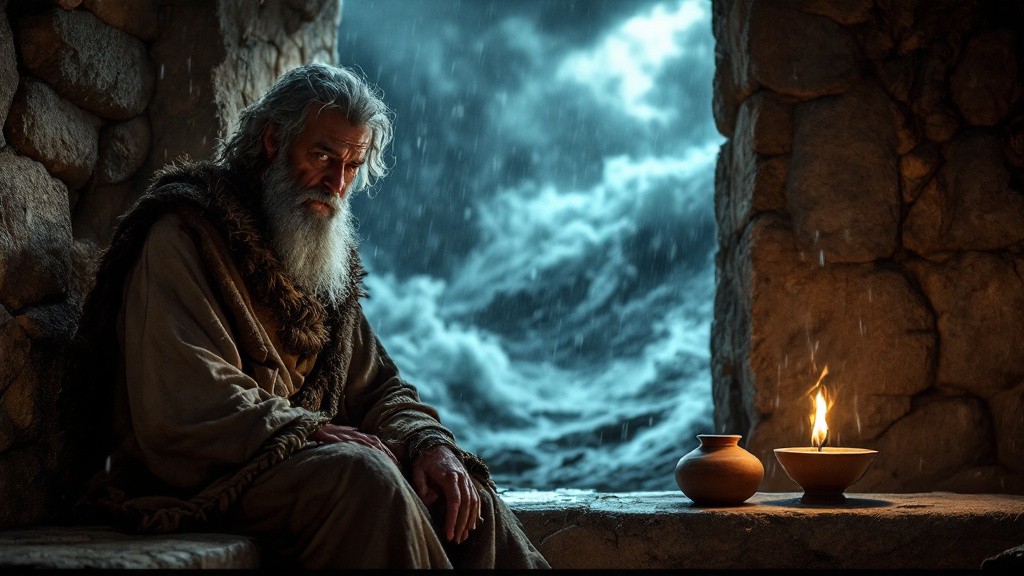 A still room at the centre of a storm, a symbol of the secret place of the Most High within