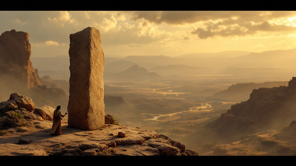 Jacob's stone pillar stands on the hilltop at Bethel
