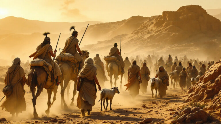 Amalek attacks the weary stragglers at the back of Israel's column